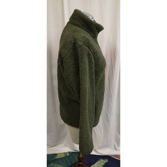 Uniqlo Sweater XXS Forest Green Sherpa like 100% polyester (9) - Picture 2 of 8